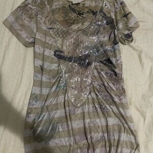 Daytrip Striped Sequin Embellished T-Shirt